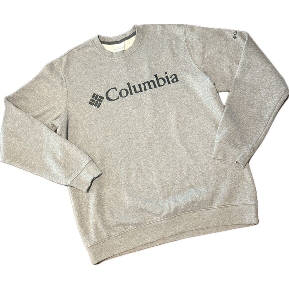 Columbia Sweatshirt Mens Gray Heather Pullover Logo Outdoor Crew Neck, M - Picture 1 of 8
